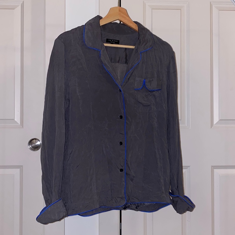 100% silk rag and bone pajama blouse